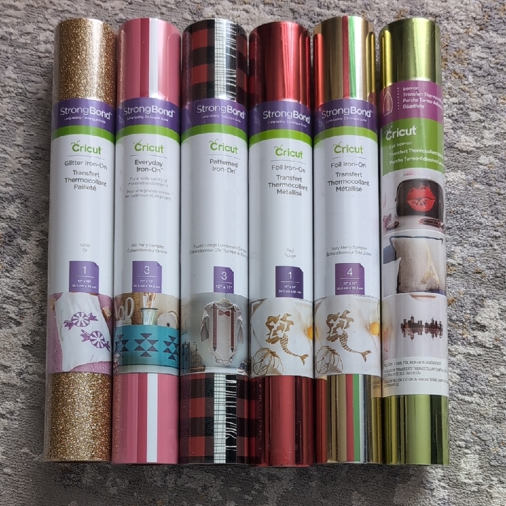 Cricut Iron-On Vinyl Bundle Six Unopened Rolls